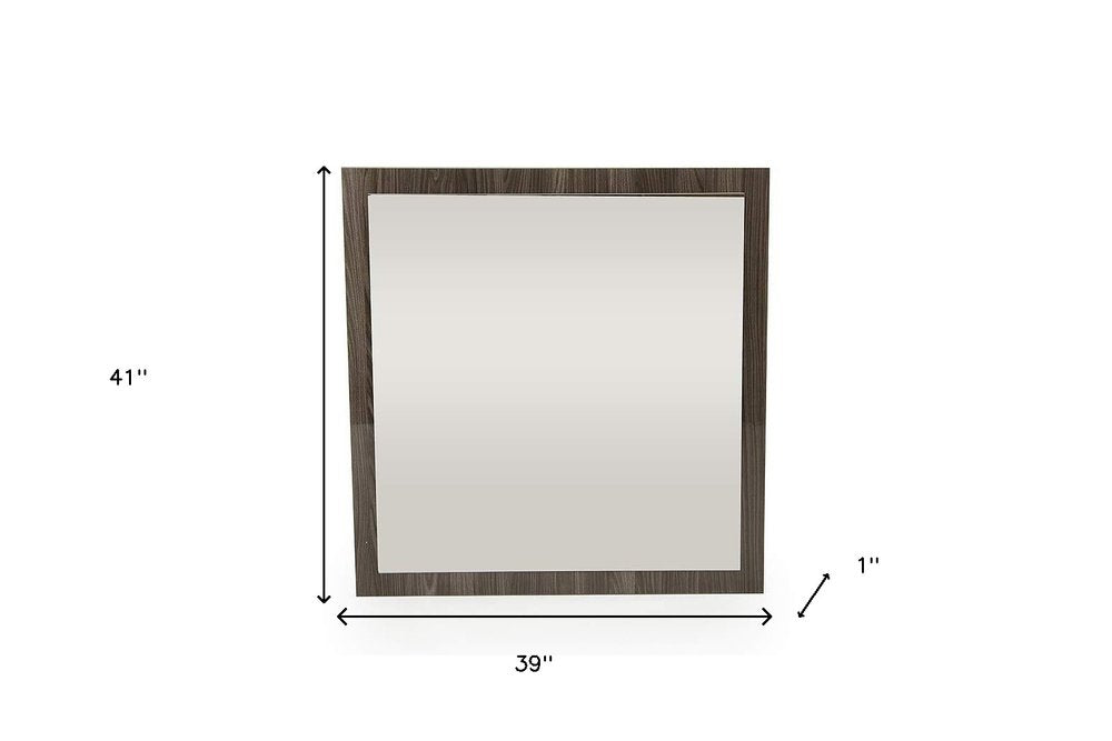 41" Gray Square Framed Mounted Accent Mirror HomeRoots