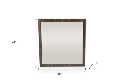 41" Gray Square Framed Mounted Accent Mirror HomeRoots