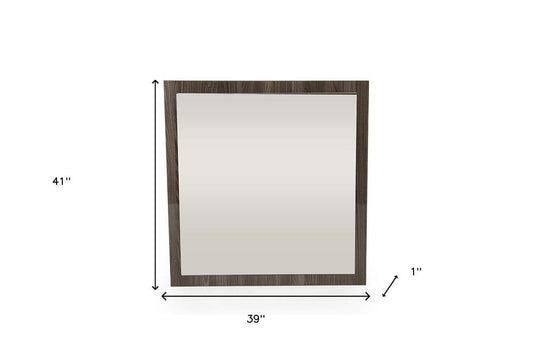 41" Gray Square Framed Mounted Accent Mirror HomeRoots