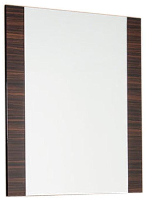 45" Ebony Mdf Glass And Veneer Mirror - FurniFindUSA