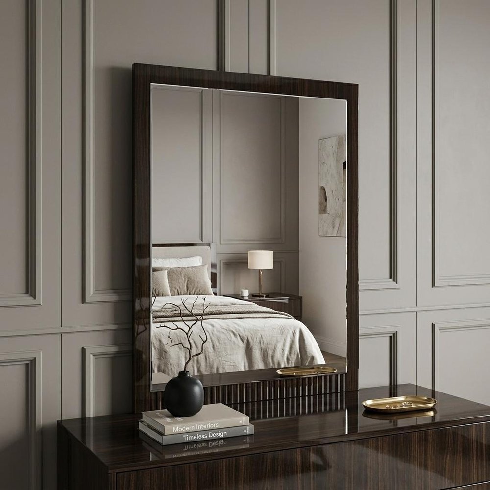 41" Ebony Wood Framed Mounted Dresser Mirror HomeRoots