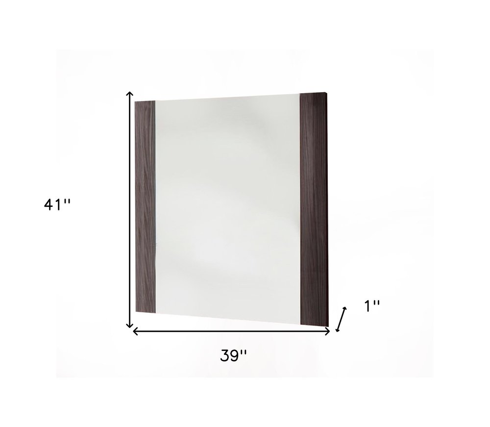 41" Gray Framed Mounted Accent Mirror HomeRoots