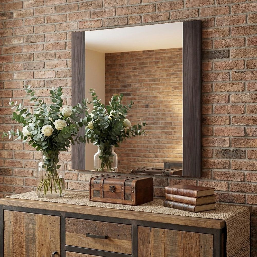 41" Gray Framed Mounted Accent Mirror HomeRoots