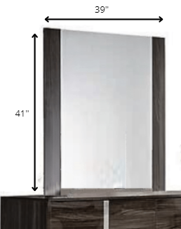 41" Gray Framed Accent Mirror