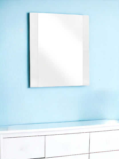 41" White Wood Framed Mounted Dresser Mirror