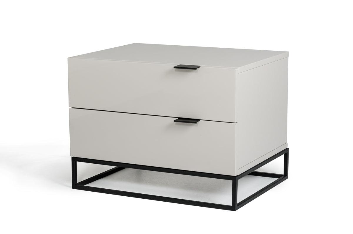 16" Grey Mdf And Metal Nightstand - FurniFindUSA