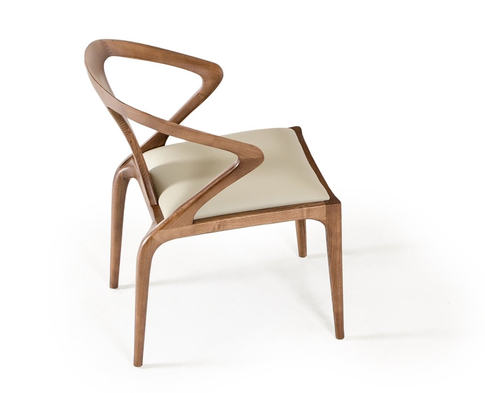 White and Brown Upholstered Faux Leather Curved Back Dining Arm Chair HomeRoots