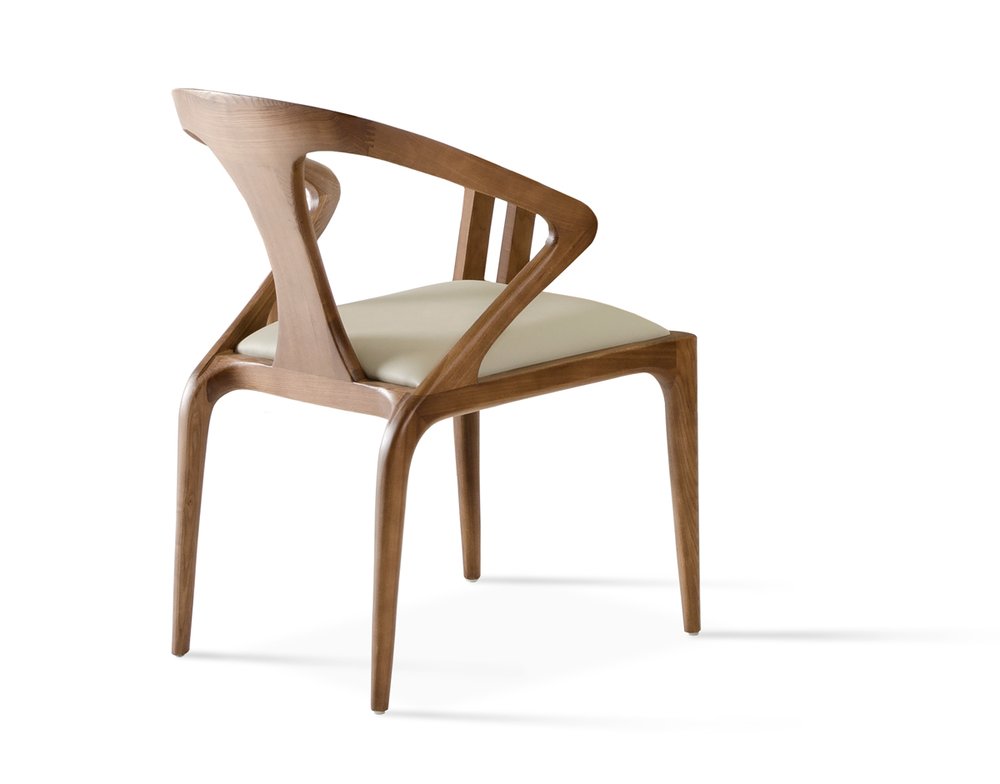 White and Brown Upholstered Faux Leather Curved Back Dining Arm Chair HomeRoots