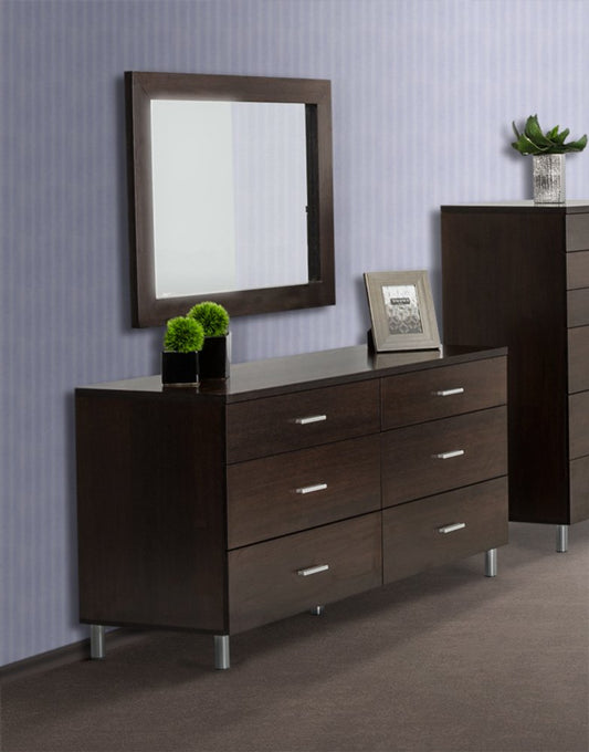 39" Ebony Square Wood Framed Dresser Mirror HomeRoots