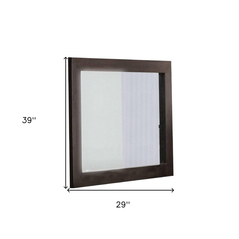 39" Ebony Square Wood Framed Dresser Mirror HomeRoots