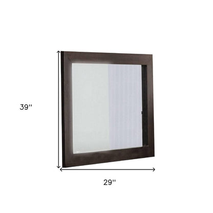 39" Ebony Square Wood Framed Dresser Mirror HomeRoots