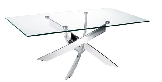 18" Steel And Glass Coffee Table - FurniFindUSA