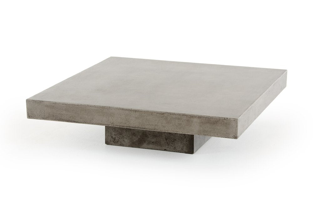 43" Gray and Dark Gray Concrete Square Block Coffee Table — view 1