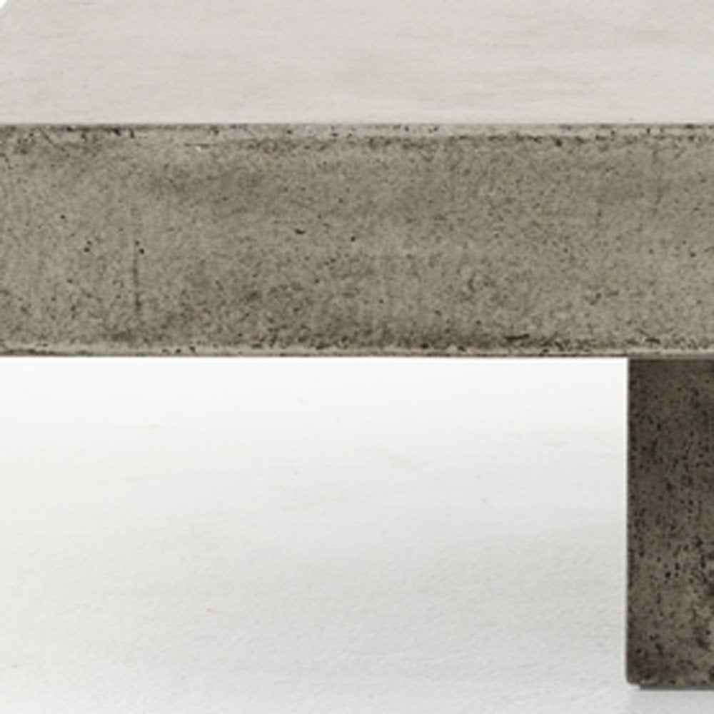 43" Gray and Dark Gray Concrete Square Block Coffee Table HomeRoots