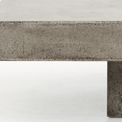 43" Gray and Dark Gray Concrete Square Block Coffee Table HomeRoots