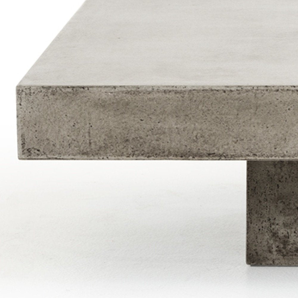 43" Gray and Dark Gray Concrete Square Block Coffee Table HomeRoots