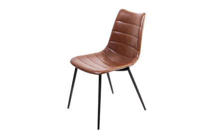 Set of Two Brown and Black Upholstered Faux Leather Dining Side Chairs HomeRoots