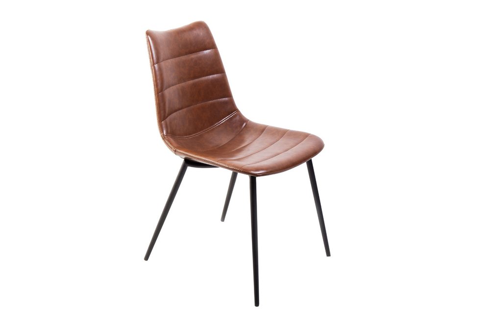 Set of Two Brown and Black Upholstered Faux Leather Dining Side Chairs HomeRoots
