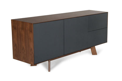 67" Charcoal Two Drawer Sideboard with Two Doors - FurniFindUSA