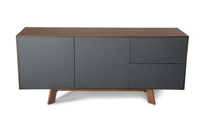 67" Charcoal Two Drawer Sideboard with Two Doors - FurniFindUSA