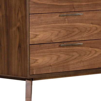 30" Walnut Solid Wood Five Drawer Chest HomeRoots