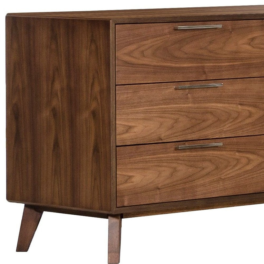 30" Walnut Solid Wood Five Drawer Chest HomeRoots