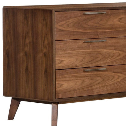 30" Walnut Solid Wood Five Drawer Chest HomeRoots