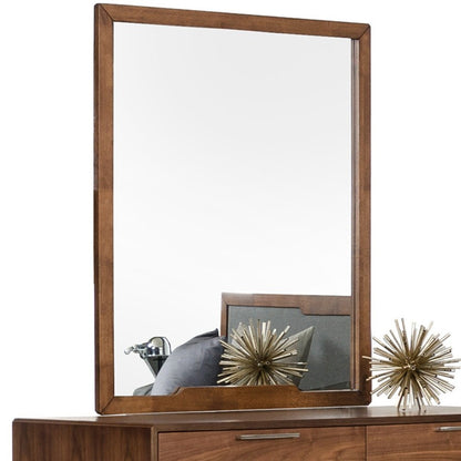 40" Brown Wood Framed Mounted Dresser Mirror HomeRoots