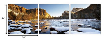 Set of Three White Canvas Square Framed Art