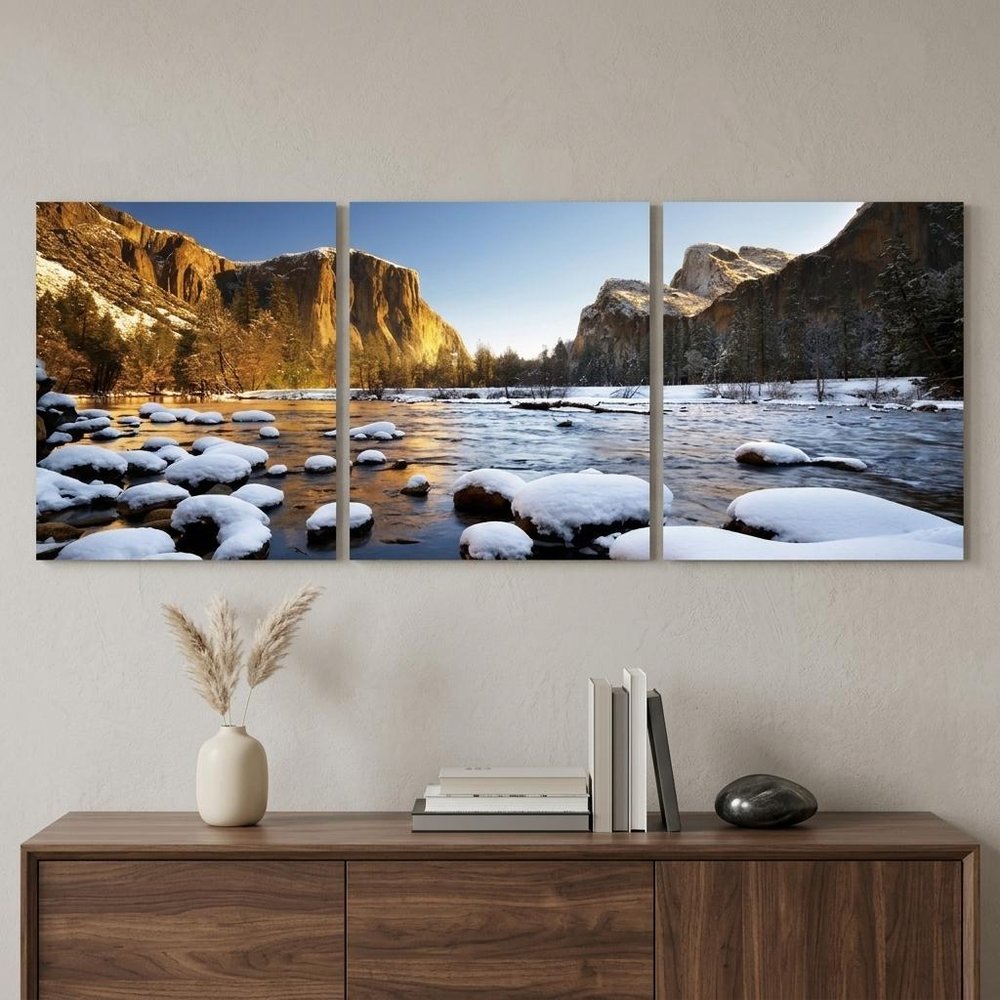 Set of Three White Canvas Square Framed Art — view 5
