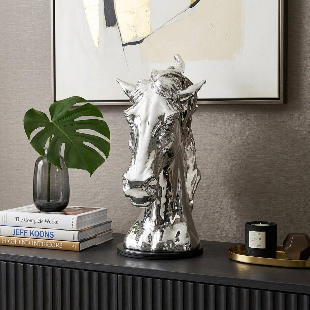 11" Silver Glass Figurine Tabletop Sculpture — view 9