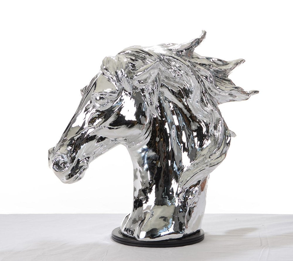 11" Silver Glass Figurine Tabletop Sculpture — view 1