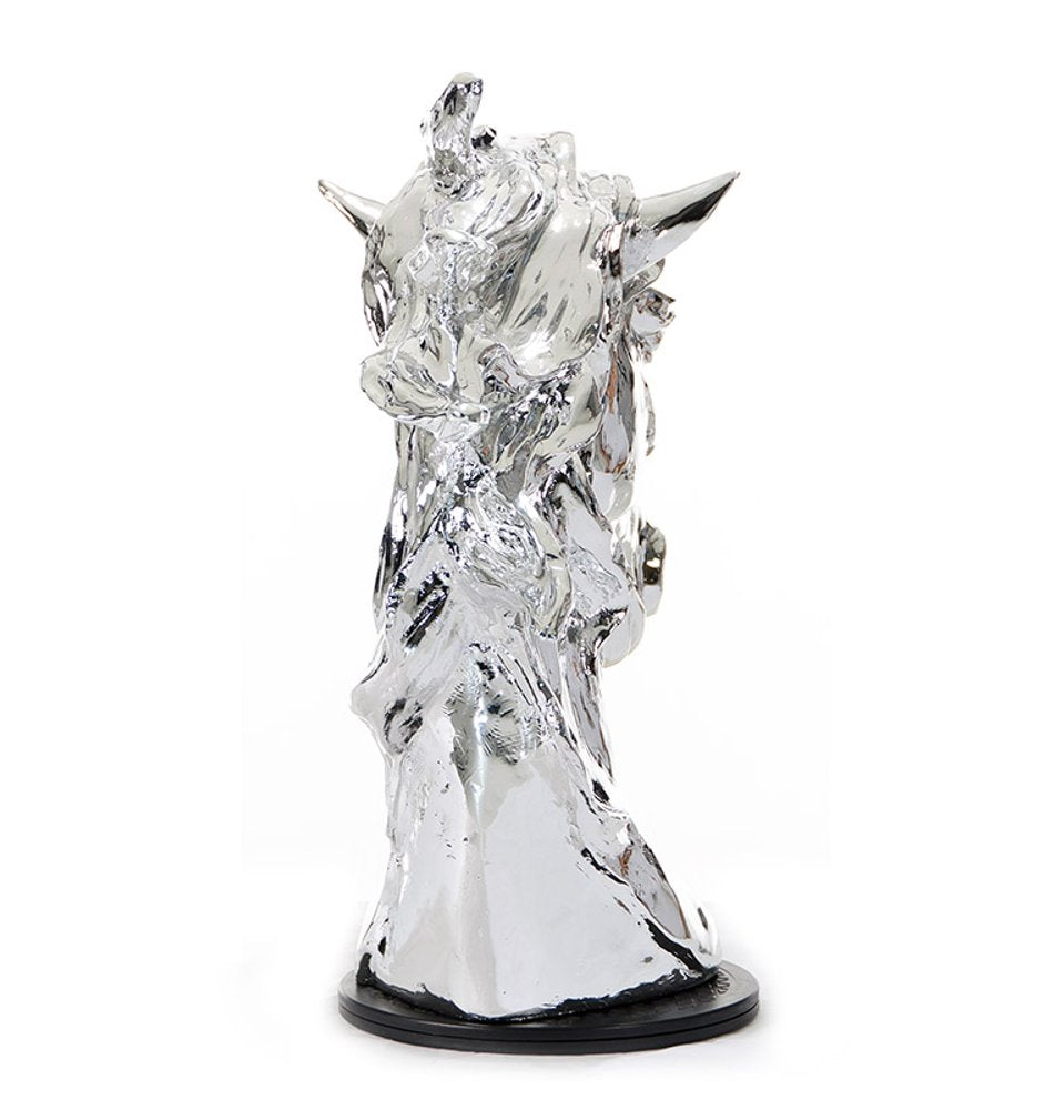 11" Silver Glass Figurine Tabletop Sculpture — view 2