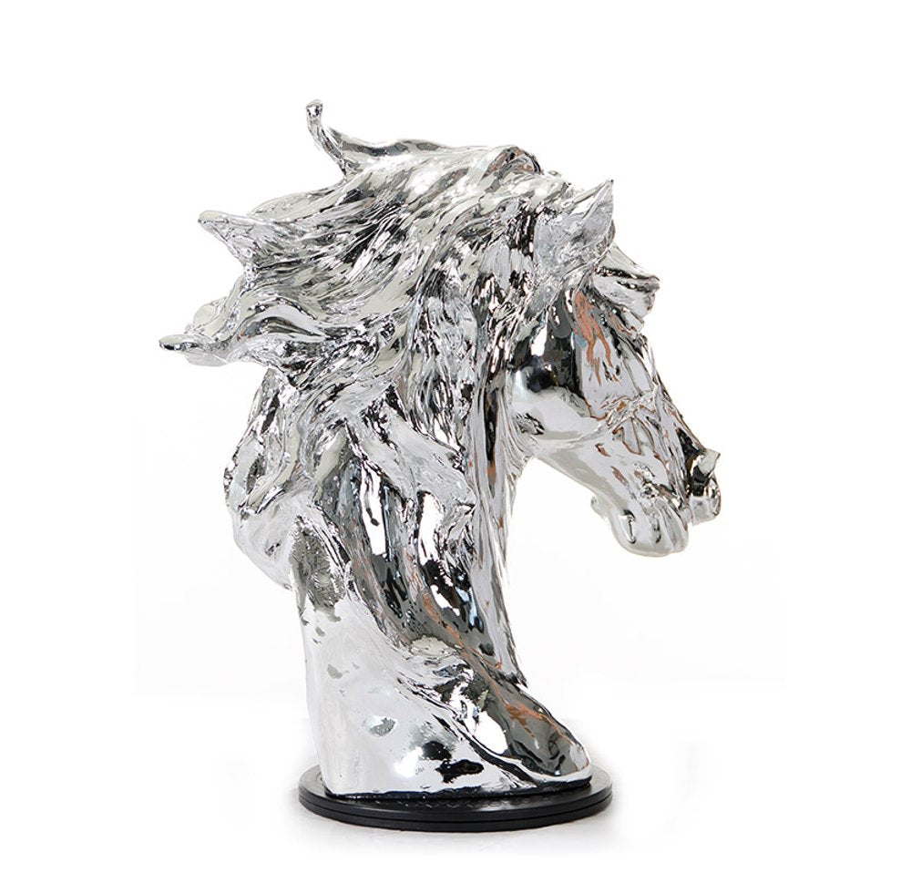 11" Silver Glass Figurine Tabletop Sculpture — view 3