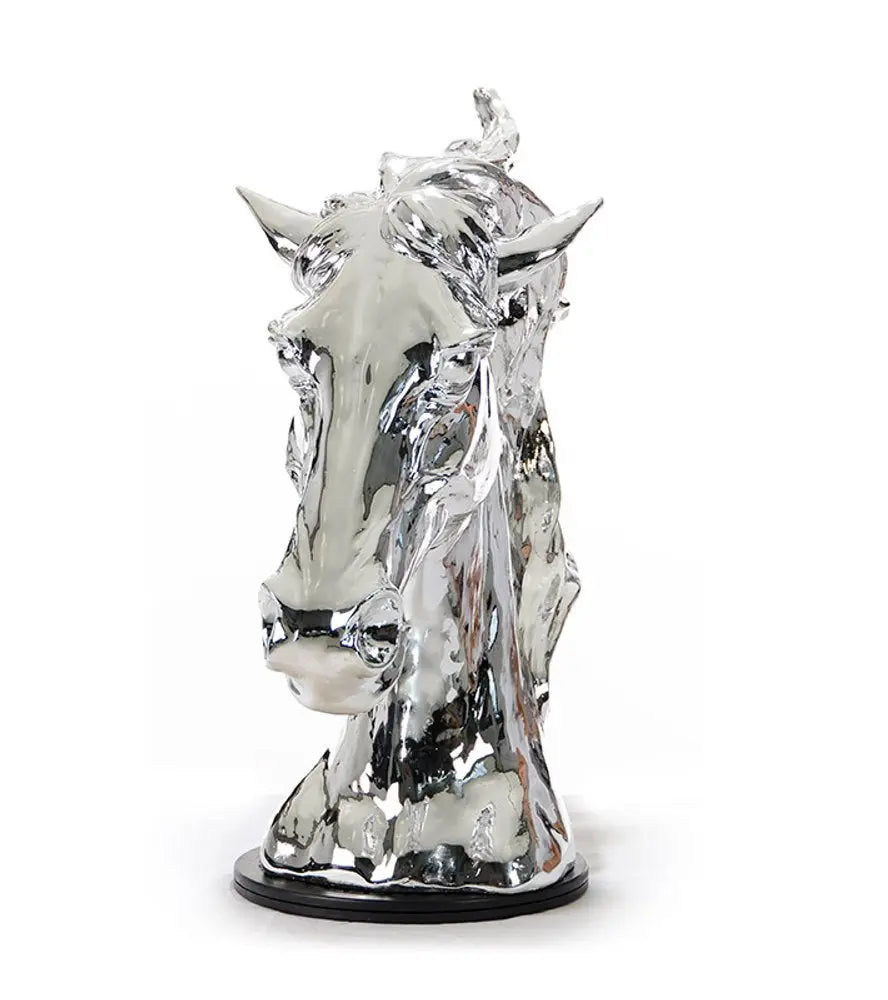 11" Silver Glass Figurine Tabletop Sculpture HomeRoots