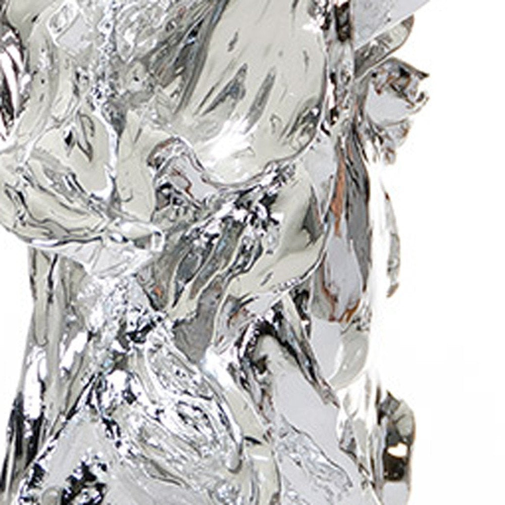 11" Silver Glass Figurine Tabletop Sculpture HomeRoots