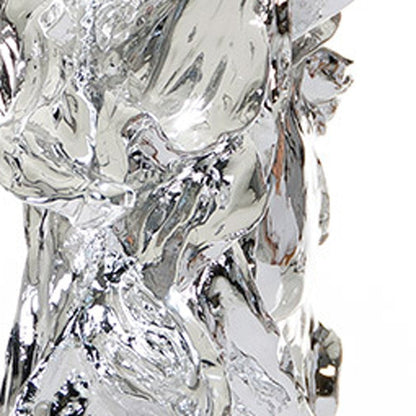 11" Silver Glass Figurine Tabletop Sculpture HomeRoots