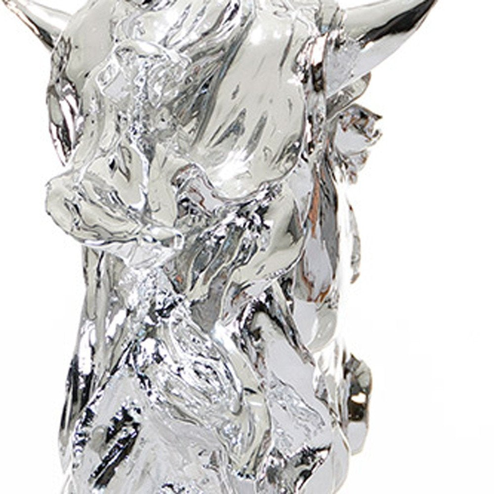 11" Silver Glass Figurine Tabletop Sculpture HomeRoots