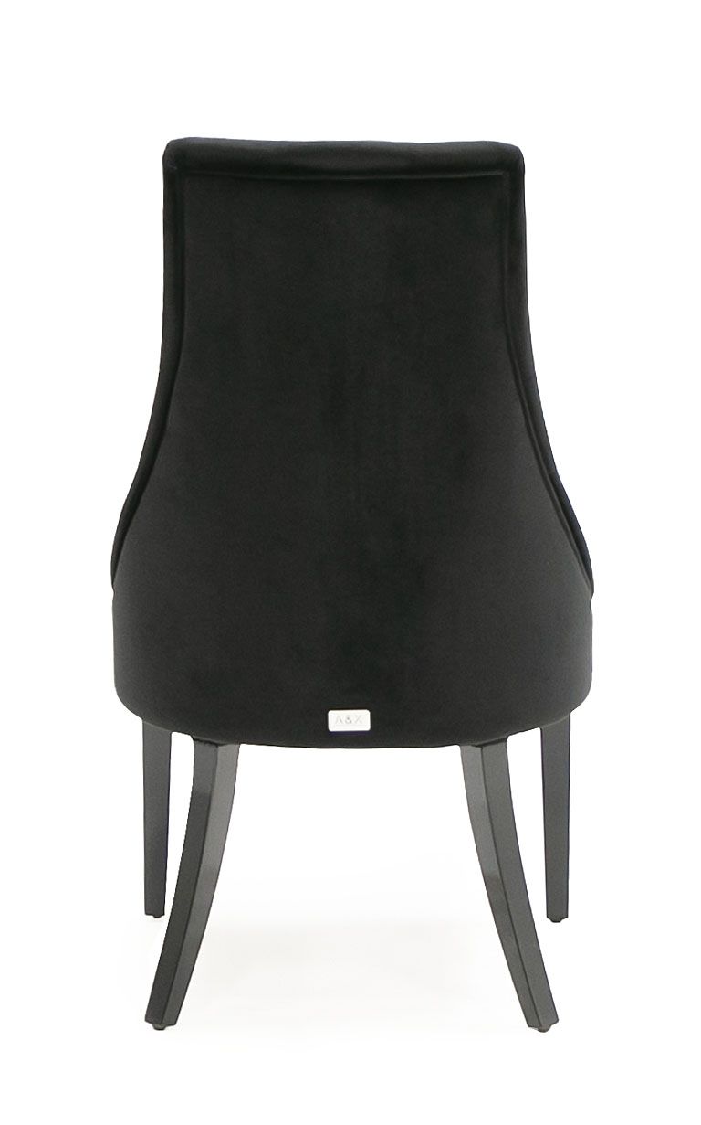 Set of Two Black Upholstered Velvet Dining Parsons Chairs - FurniFindUSA