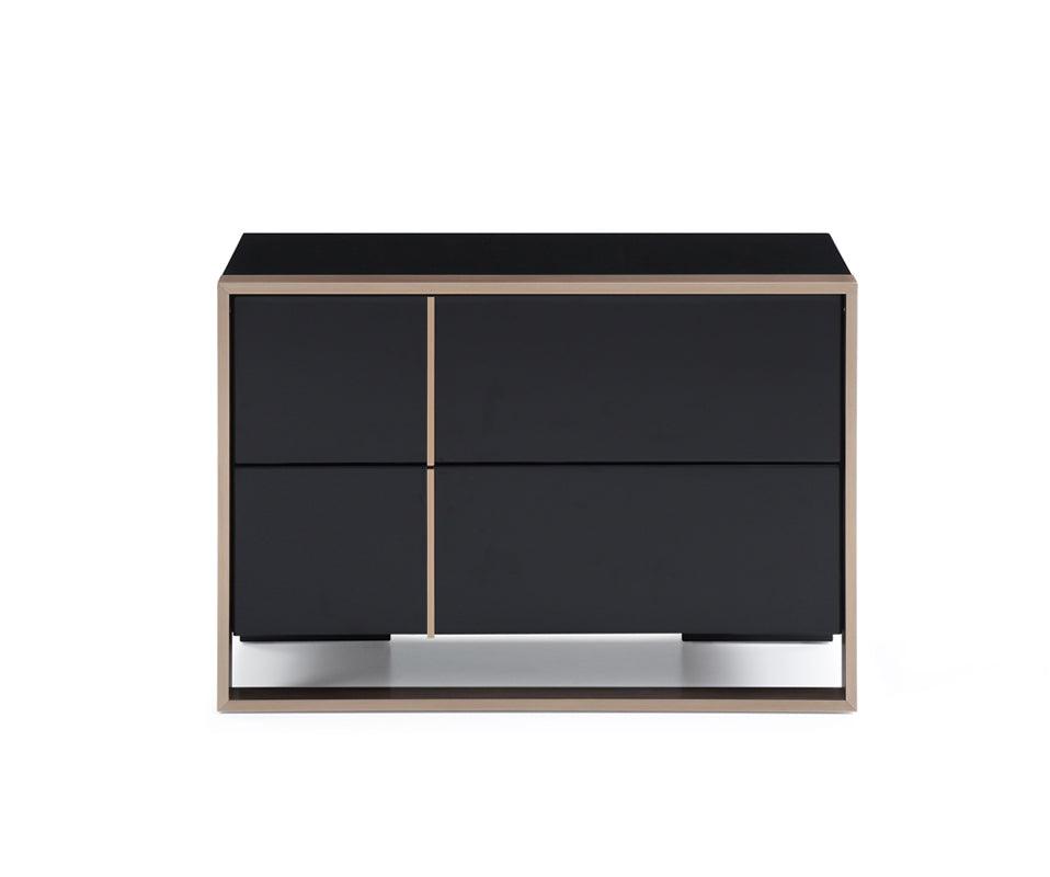 20" Black Two Drawers Nightstand - FurniFindUSA