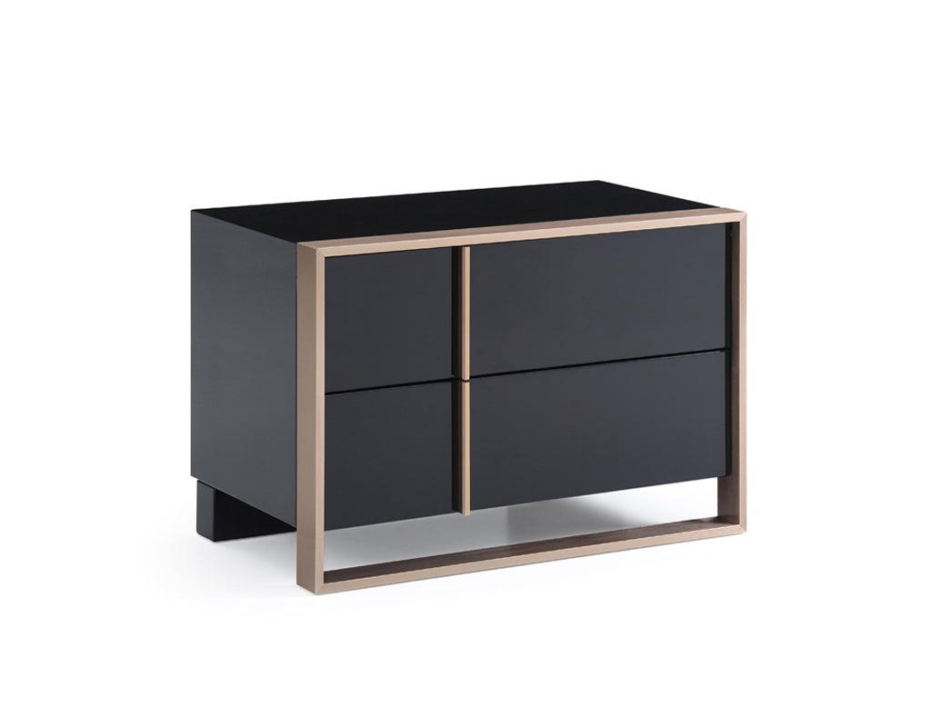 20" Black Two Drawers Nightstand - FurniFindUSA