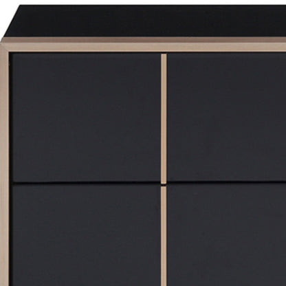 20" Black Wood Two Drawer Nightstand HomeRoots