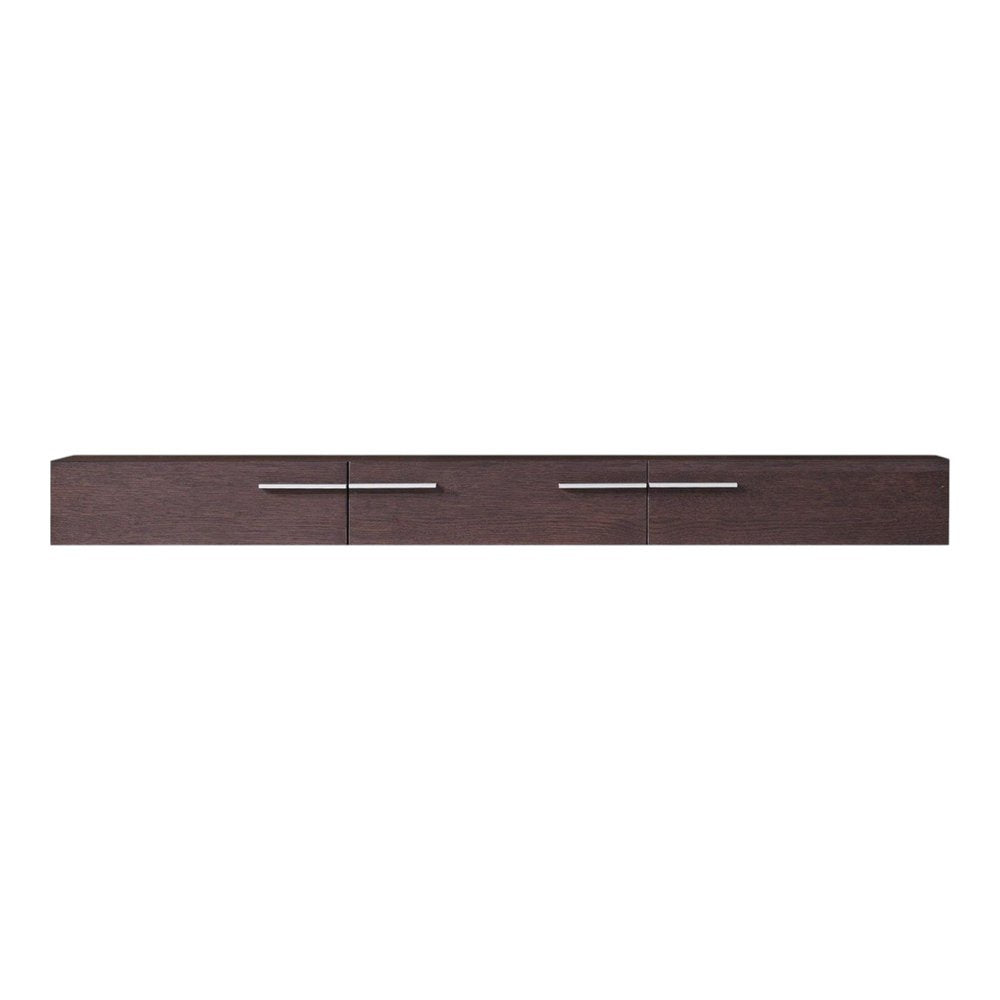 59" Brown Solid Wood Sideboard with Glass Doors HomeRoots