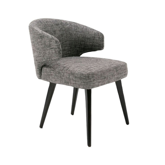 Gray and Black Upholstered Fabric Wing Back Dining Arm Chair HomeRoots