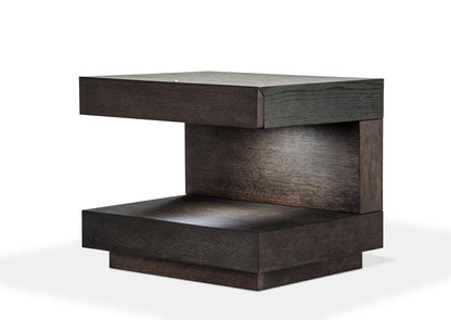 16" Brown Oak Veneer Nightstand - FurniFindUSA