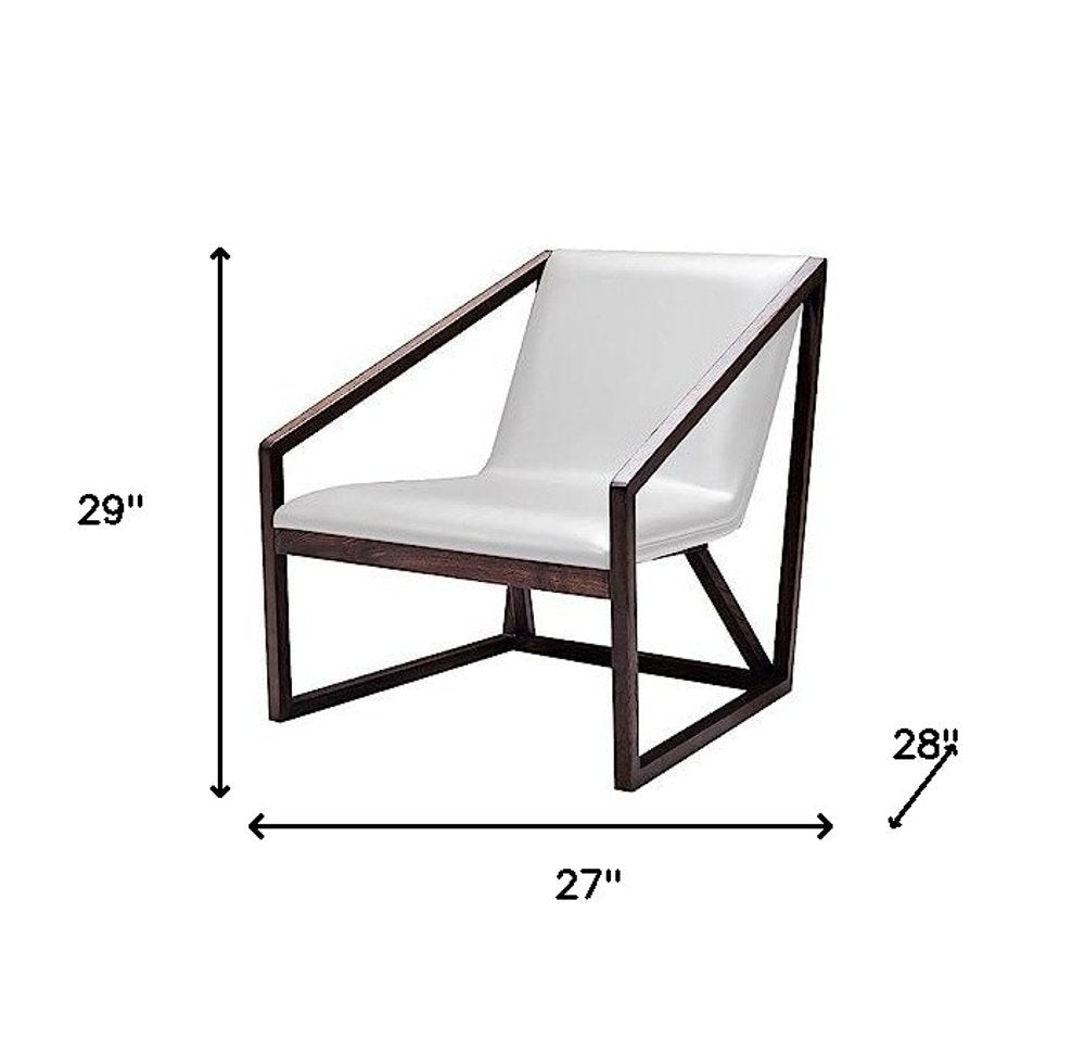 27" Gray And Brown Faux Leather Lounge Chair HomeRoots
