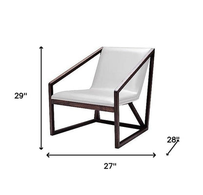 27" Gray And Brown Faux Leather Lounge Chair HomeRoots