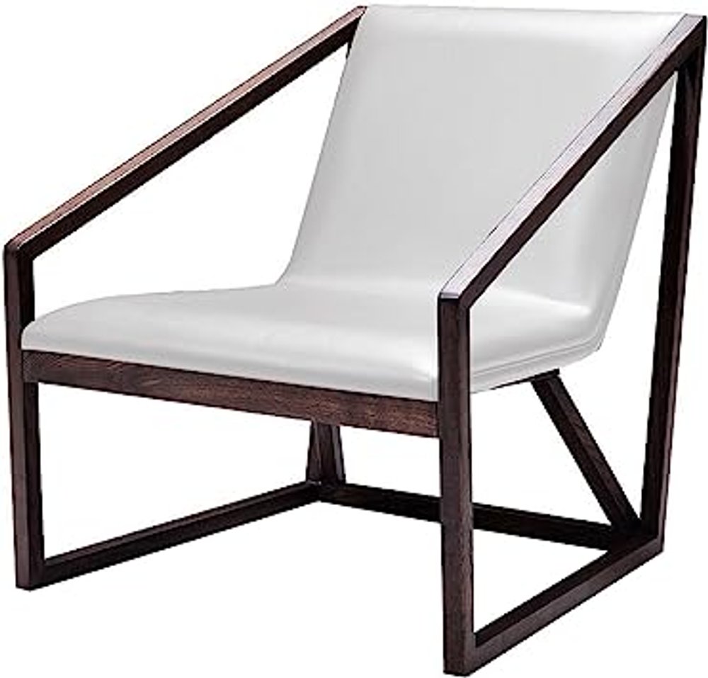 27" Gray And Brown Faux Leather Lounge Chair HomeRoots