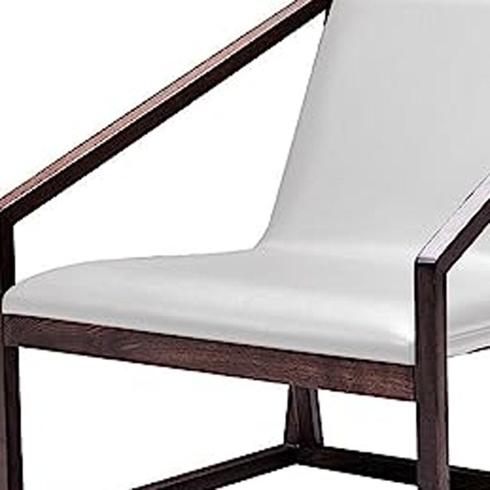 27" Gray And Brown Faux Leather Lounge Chair HomeRoots