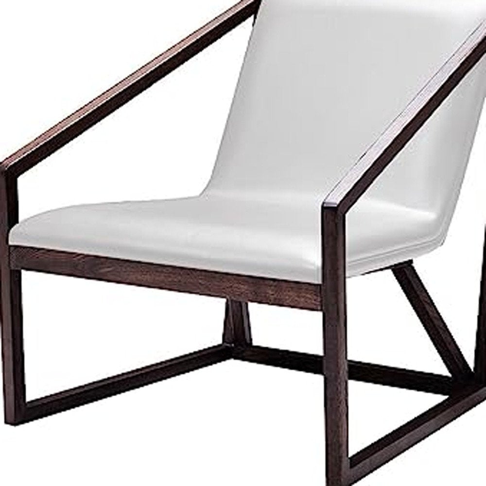 27" Gray And Brown Faux Leather Lounge Chair HomeRoots